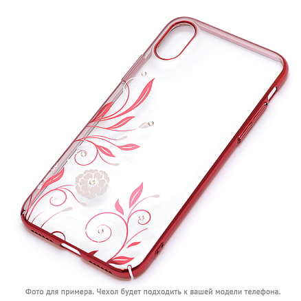 Чехол для iPhone X, XS пластиковый Devia Petunia прозрачно-красный