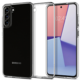 Чехол для Samsung Galaxy S21 FE гелевый ультратонкий Spigen Liquid Crystal прозрачный