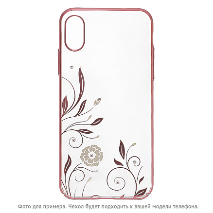 Чехол для iPhone X, XS пластиковый Devia Petunia прозрачный с розовым золотом
