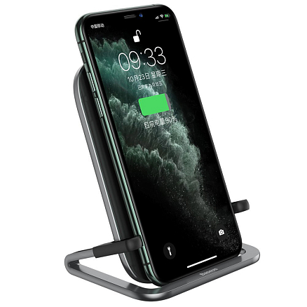 Беспроводная зарядка для телефона 15W Baseus Rib (быстрая зарядка) черная
