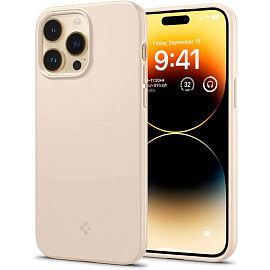 Чехол для iPhone 14 Pro пластиковый Spigen Thin Fit бежевый