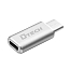 Переходник Type-C - MicroUSB (папа - мама) компактный Dtech T0002 серебристый