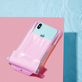 Водонепроницаемый чехол для телефона до 7 дюймов Baseus Safe Airbag розовый