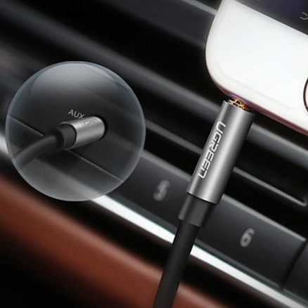 Кабель 3,5 мм - 3,5 мм (стандартный аудио разъем) Aux 1,5 метра Ugreen AV119 черный