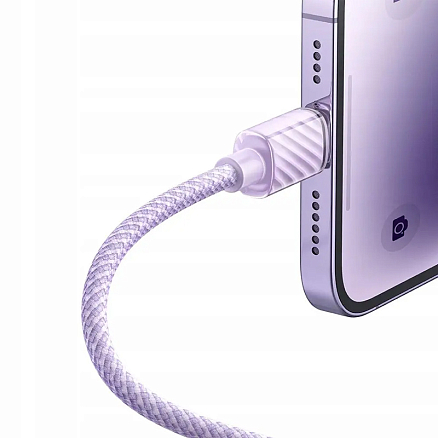 Кабель Type-C - Lightning для зарядки 1,2 м 3А 36W плетеный McDodo CA-3662 (быстрая зарядка PD) фиолетовый