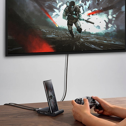 Док-станция с Type-C разъемом и хабом на 7 портов Baseus Mate Intelligent черная