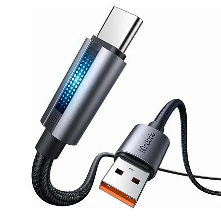 Кабель Type-C - USB для зарядки 1,2 м 6А 100W плетеный McDodo CA-5180 (быстрая зарядка PD) черный