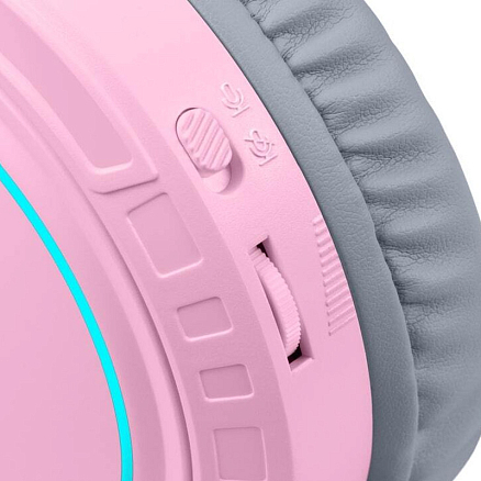 Наушники Redragon Mento полноразмерные с микрофоном и RGB подсветкой игровые розовые