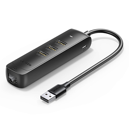Переходник USB 3.0 - 3 x USB 3.0, RJ45 Ugreen CM530 серый
