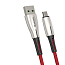 Кабель USB - MicroUSB для зарядки 1 м 4А плетеный Baseus Waterdrop (быстрая зарядка) красный