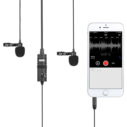 Микрофон петличный Boya BY-M1DM двойной