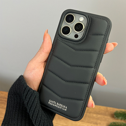 Чехол для iPhone 15 Pro кожаный Santa Barbara Polo & Racquet Club Clyde черный
