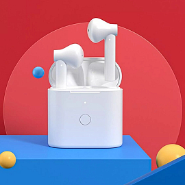 Наушники TWS беспроводные Bluetooth QCY T7 вкладыши с микрофоном белые