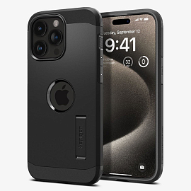 Чехол для iPhone 15 Pro Max гибридный для экстремальной защиты Spigen Tough Armor MagFit черный