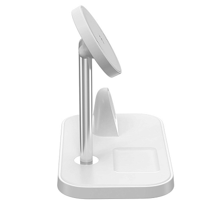 Беспроводная зарядка 3-в-1 MagSafe для телефона, Apple Watch и AirPods 22.5W TFN MagStand QI28 белая