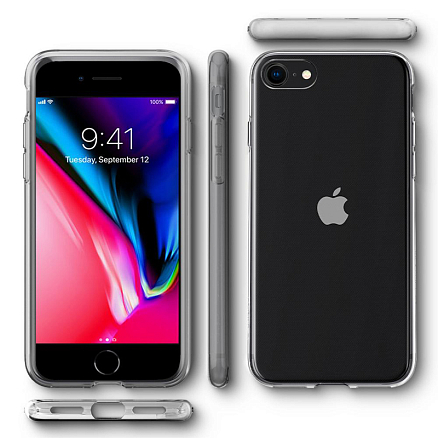 Чехол для iPhone 7, 8, SE 2020, SE 2022 гелевый ультратонкий Spigen Liquid Crystal прозрачный