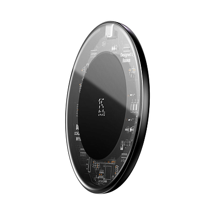 Беспроводная зарядка для телефона Baseus Simple 15W (быстрая зарядка) прозрачная