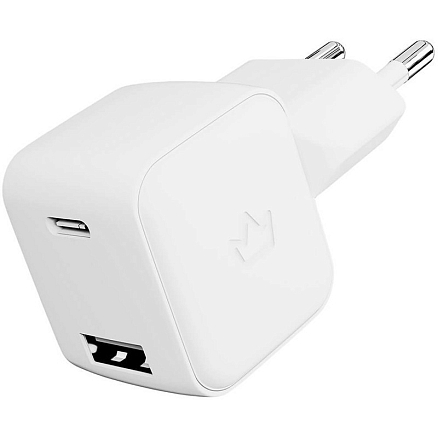 Зарядное устройство сетевое с USB и Type-C 20W VLP G-Charge (быстрая зарядка QC, PD) белое