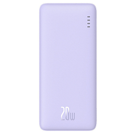 Внешний аккумулятор Baseus Airpow 10000мАч (USB, Type-C, ток 3А, быстрая зарядка PD, QC 3.0, 20Вт) сиреневый