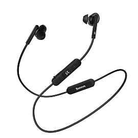 Наушники беспроводные Bluetooth Baseus Encok S30 вакуумные с микрофоном для спорта темно-серые