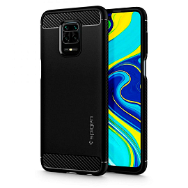 Чехол для Xiaomi Redmi Note 9 Pro, Note 9S, Note 9 Pro Max гелевый Spigen SGP Rugged Armor черный