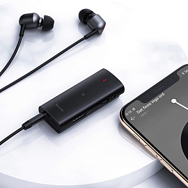 Bluetooth аудио адаптер (ресивер) разъем 3,5 мм aptX Baseus BA03 черный