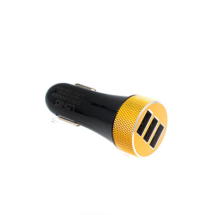Зарядное устройство автомобильное с тремя USB входами 5.1A и Lightning кабелем Ldnio DL-C50 черное