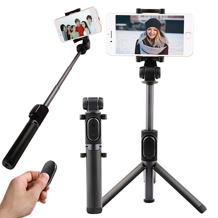 Монопод (палка для селфи) Bluetooth с кнопкой и треногой Xiaomi Mi Selfie Stick черный