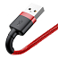 Кабель USB - Lightning для зарядки iPhone 1 м 2.4А плетеный Baseus Cafule красно-черный