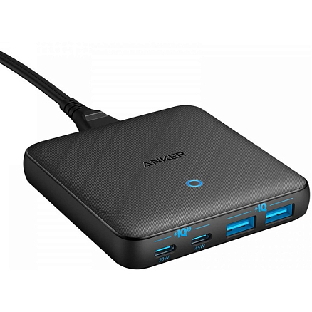 Зарядное устройство сетевое с двумя Type-C и двумя USB входами 65W 4A Anker PowerPort Atom III (быстрая зарядка PD) черное