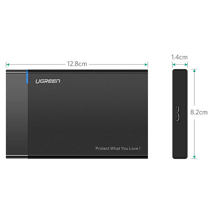 Корпус для внешнего жесткого диска 2.5 дюйма USB 3.0 Ugreen US221 30848 черный