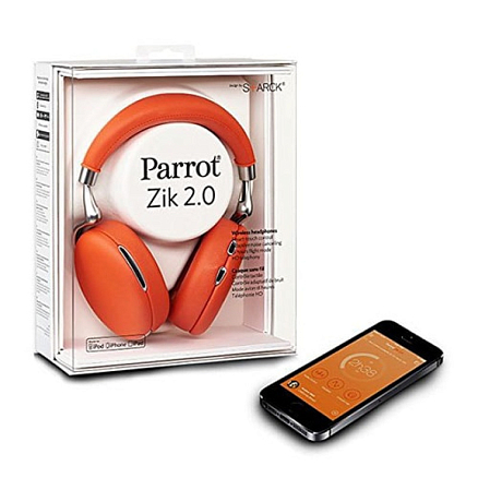 Наушники беспроводные Bluetooth Parrot ZIK 2.0 полноразмерные с микрофоном оранжевые