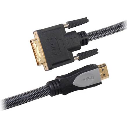 Кабель DVI-D - HDMI (папа-папа) 3 м версия 1.4 Dtech DT-HD1030 с ферритами