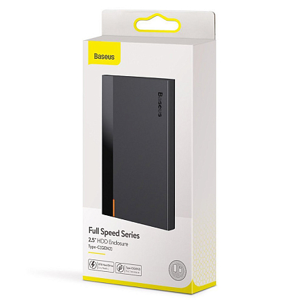 Корпус для внешнего жесткого диска 2.5 дюйма Type-C USB 3.2 Gen 2 с кабелем Baseus Full Speed черный