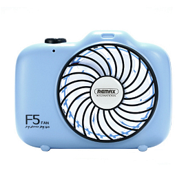 Мини вентилятор портативный Remax F5 голубой