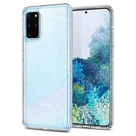 Чехол для Samsung Galaxy S20+ гелевый с блестками Spigen SGP Liquid Crystal Glitter прозрачный