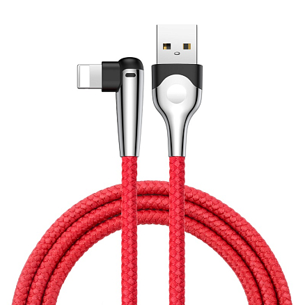 Кабель USB - Lightning для зарядки iPhone 2 м 1.5А плетеный с угловым штекером Baseus  Sharp-bird красный
