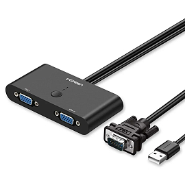 Переходник (преобразователь) VGA - 2 VGA (папа - мама) Ugreen MM126 черный