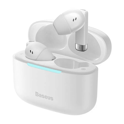 Наушники TWS беспроводные Bluetooth Baseus Bowie E9 вакуумные с микрофоном и активным шумоподавлением белые
