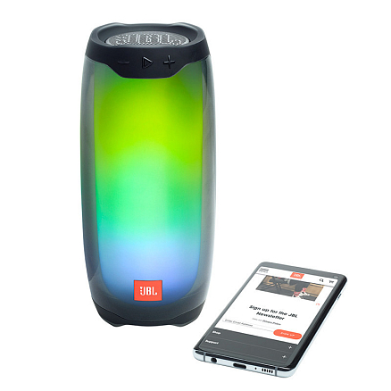 Портативная колонка JBL Pulse 4 с разноцветной подсветкой и с защитой от воды черная