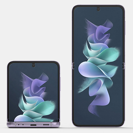 Пленка защитная Samsung Galaxy Z Flip 3 на весь экран Ringke ID прозрачная 2 шт.