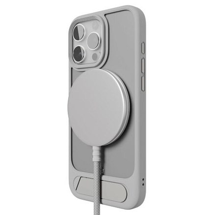 Чехол для iPhone 16 Pro Max гибридный с подставкой VLP Reels Magsafe прозрачно-серый