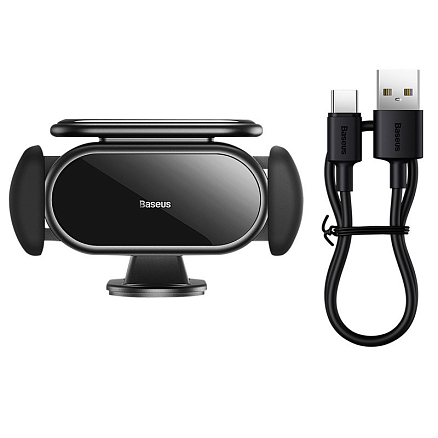 Держатель автомобильный на приборную панель Baseus Steel Cannon Pro черный