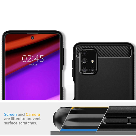 Чехол для Samsung Galaxy M31s гелевый Spigen SGP Rugged Armor черный