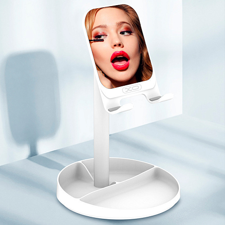 Подставка для телефона или планшета с зеркалом XO C42 серебристая