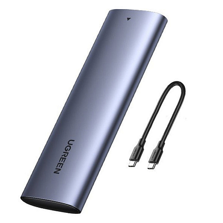 Корпус для SSD M.2 диска Type-C 3.1 Gen 2 (10 Gbps) Ugreen CM400 серый