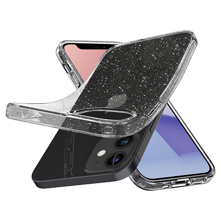 Чехол для iPhone 12 Mini гелевый с блестками Spigen Liquid Crystal Glitter прозрачный