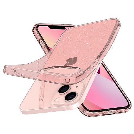 Чехол для iPhone 13 mini гелевый с блестками Spigen SGP Liquid Crystal Glitter прозрачный розовый