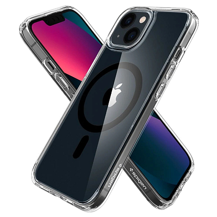 Чехол для iPhone 13 гибридный Spigen Ultra Hybrid MagSafe прозрачно-черный
