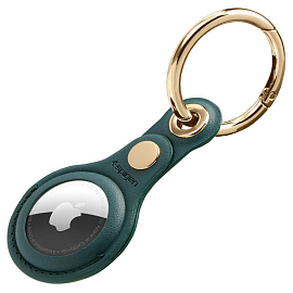 Чехол для AirTag кожаный Spigen Valentinus зеленый